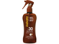 Protetor Solar BABARIA Spray Acelerador de Bronzeado Óleo Seco Côco SPF 30 (200ml)