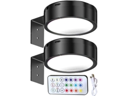 Conjunto De 2 Luminárias De Parede Recarregáveis Via Usb Com 3 Cores Ajustáveis, Sem Fio E Magnética Gokoco