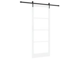 Conjunto 1 Porta Deslizante Vidaxl Branco Madeira De Pinho Maciça (93 X 232 Cm)