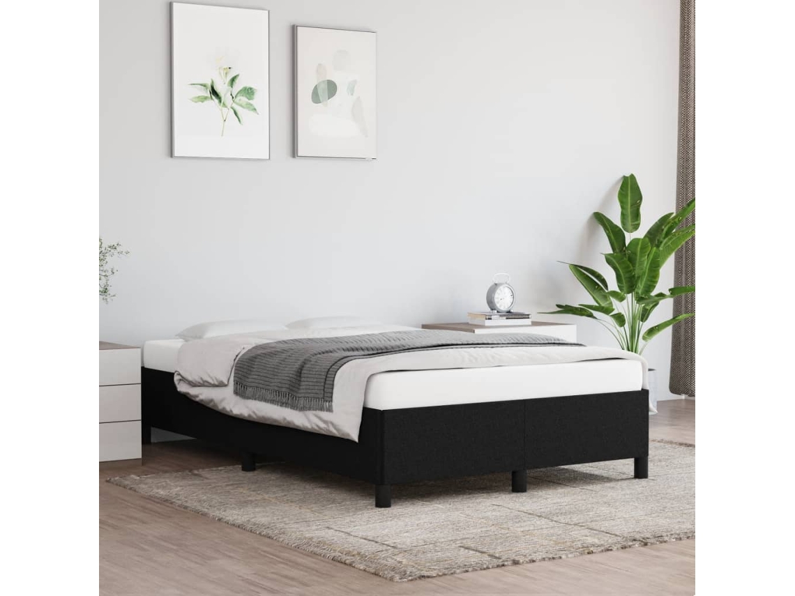 Estrutura De Cama Sem Colchão Preto 120x190 Cm Tecido