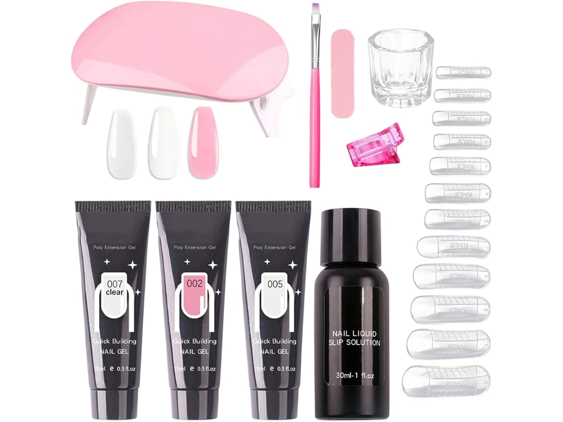Kit de Poly Gel para Extensão de Unhas - Ferramentas de Manicure