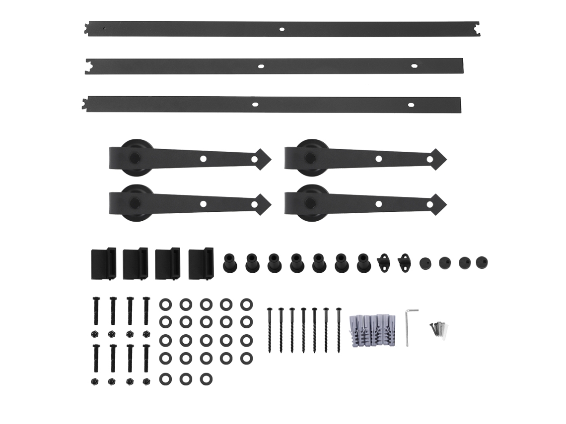 Trilho De Suspensão Para Porta De Celeiro De Aço Carbono (conjunto Para Porta Dupla, Estilo Seta De 10 Pés)
