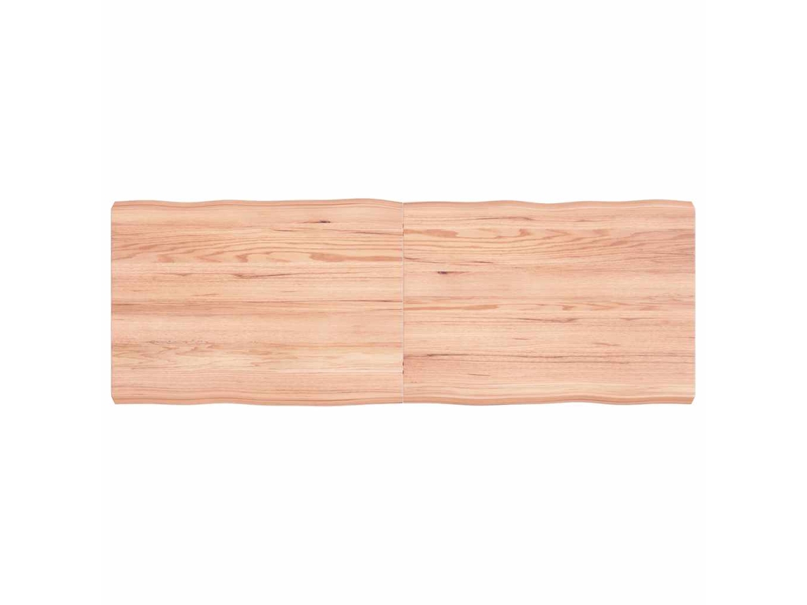 Vidaxl Tampo De Mesa Com Bordas Vivas Carvalho Tratado Castanho-claro