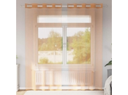 Vidaxl Cortinas De Voile Com Ilhós 2 Pcs Terracota