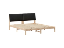 Estrutura da Cama com Cabeceira Castanho e Preto 200x200 cm MAISON EXCLUSIVE