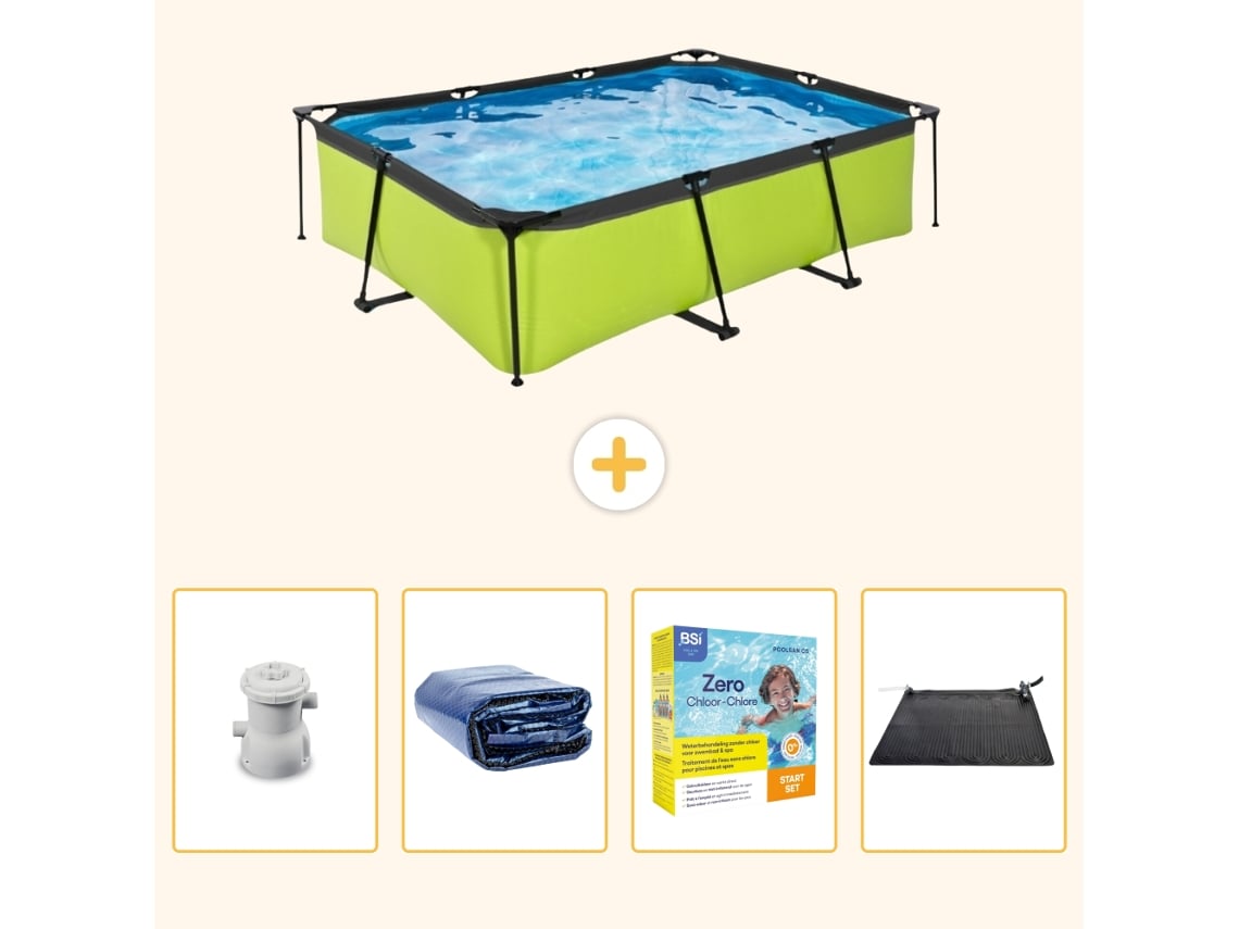 Piscina Exit Retangular 220x150x65 Cm 5 peças Scb11 EXIT TOYS