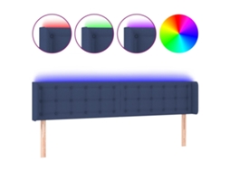 Cabeceira de Cama com Luzes Led Tecido Azul MAISON EXCLUSIVE (183x16x78 cm)