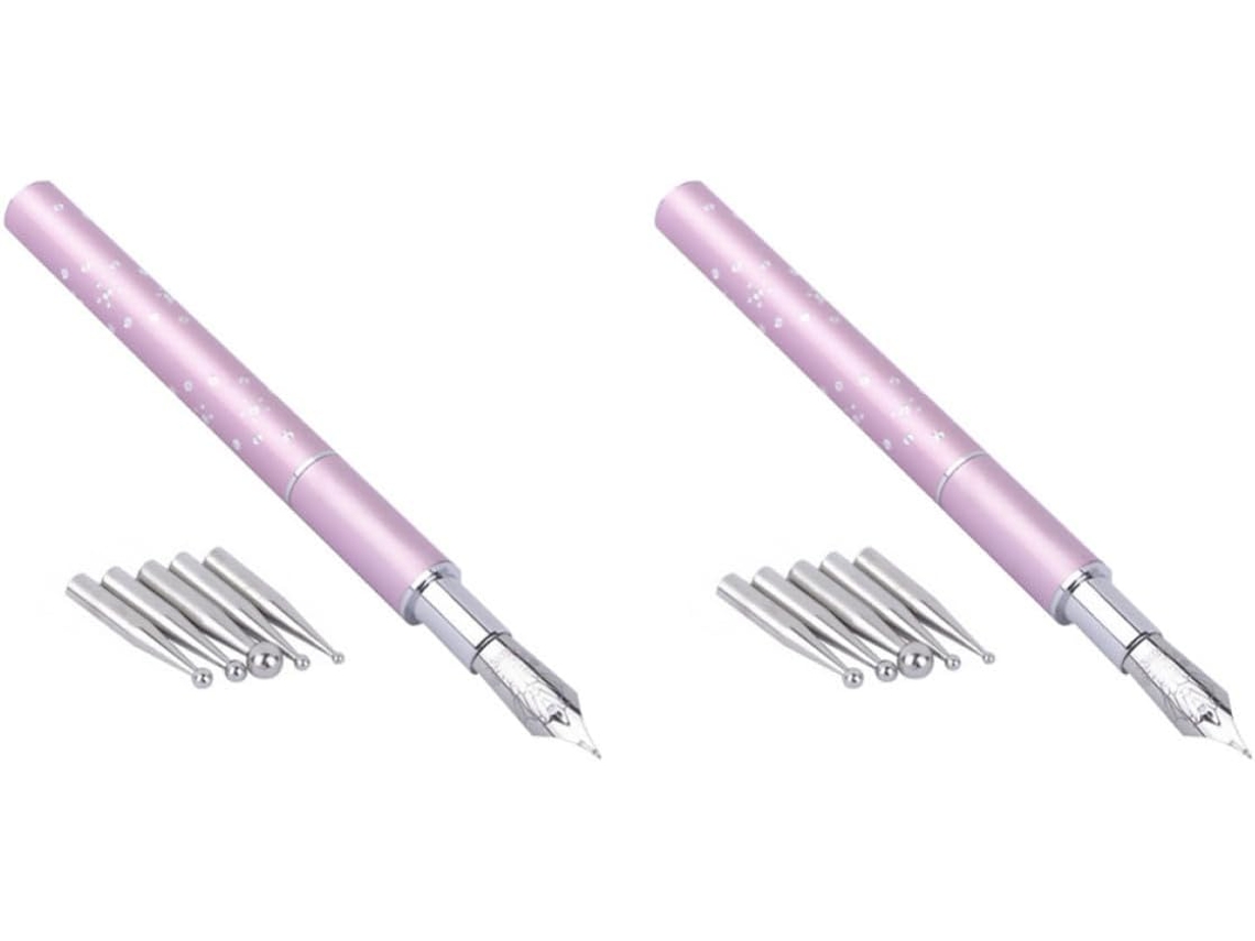 Canetas Para Manicure Com Esmalte, 2 Conjuntos De Metal Leve E Reutilizável.