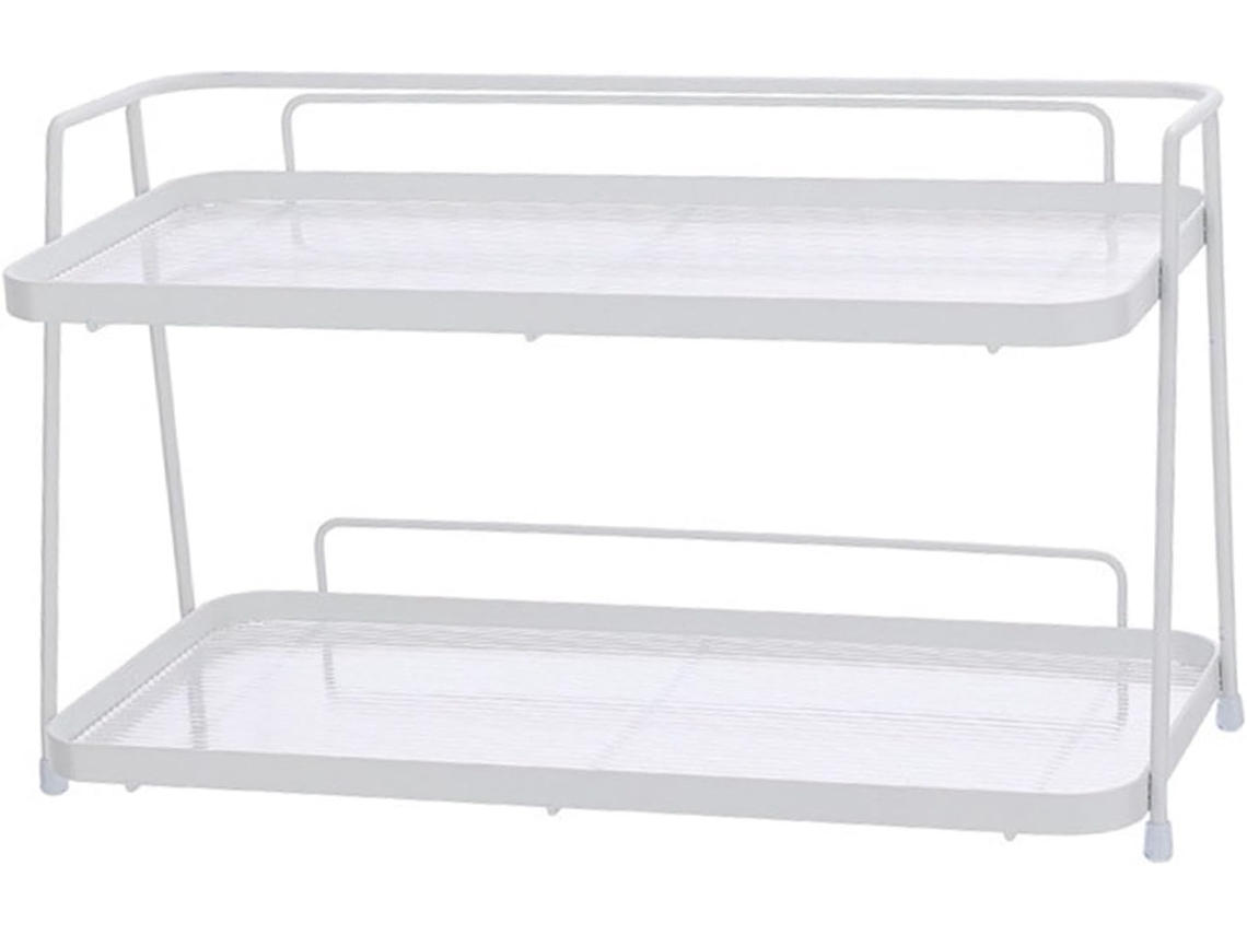 Organizador De Bancada Banheiro Aramox Com 2 Níveis, Suporte De Metal Para Cosméticos, 19, 5x 34x 15cm, 2 Prateleiras