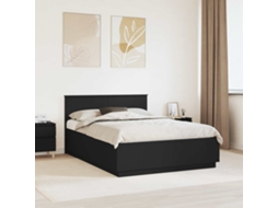 Vidaxl Estrutura Da Cama Preto 150 X 200 Cm Derivados De Madeira