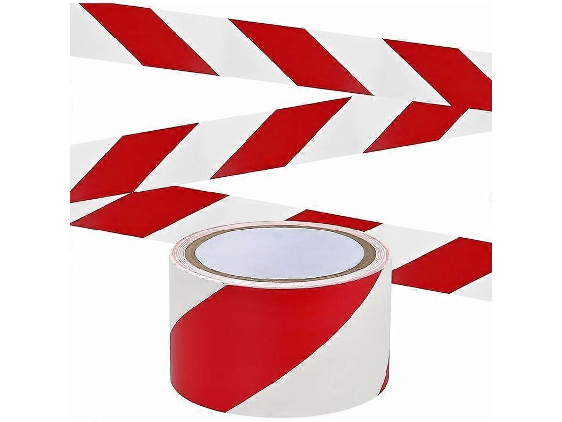 Cinta de Sinalização 4,8 Cm x 15 M, Vermelha e Branca | S/MARCA