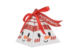 50 Unidades De Caixas De Papel Triangulares De Natal Para Lembrancinhas, Doces E Presentes Natalinos Com Fita. Hengjian