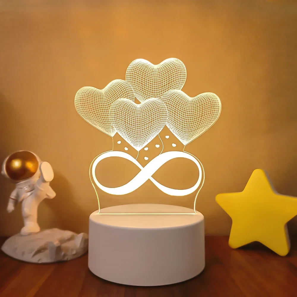 Luminária Noturna Led 3d Criativa, Luz Decorativa para Casa MDUG (luz de 3 Cores)