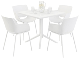 Conjunto De Jardim Lirra Com 4 Cadeiras Branco
