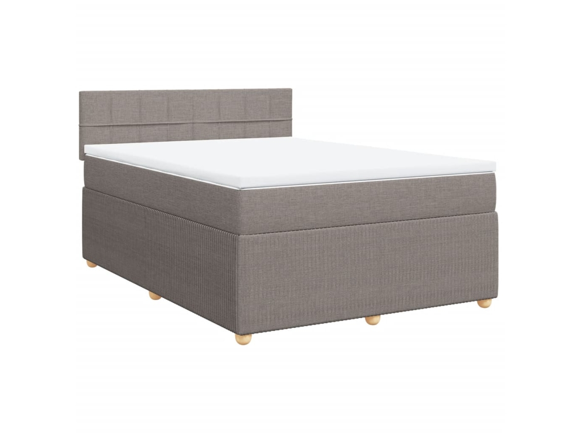 Box Spring Bed, Box Spring Beds Vidaxl Cinzento-acastanhado Tecido (140 X 190 Cm)