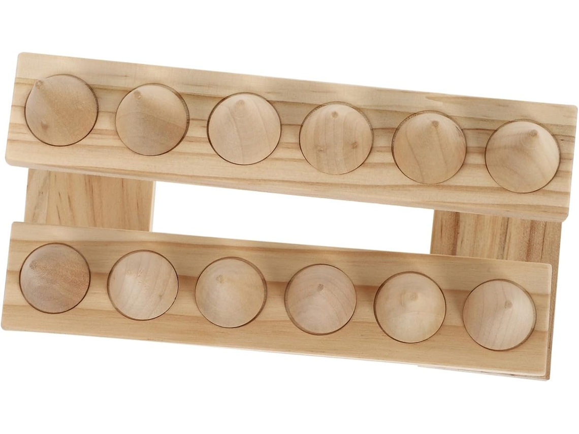 Suporte De Madeira Maciça Para Anéis, Suporte Decorativo Estável E Organizador Elegante Para