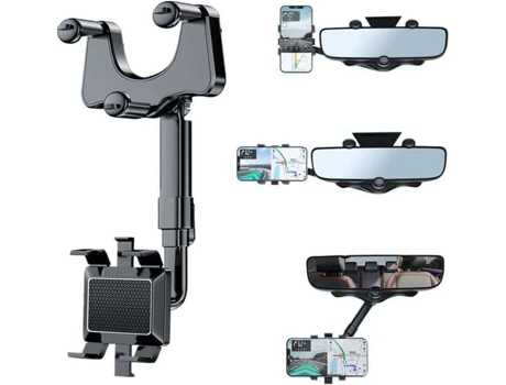 Suporte De Espelho Retrovisor Para Carro Para Telefone Móvel, Adequado Para Smartphone De 3 A 7 Polegadas