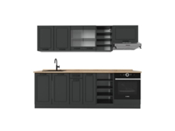 Cozinha R-Line, 240cm, PT Carvalho, Anthracite casa de campo/anthracite, Vicco