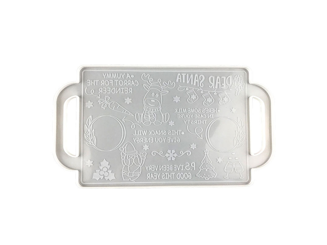 Forma de Silicone para Bandeja de Natal com Padrão de Pai Natal e Meios para Diy LAXISCREED