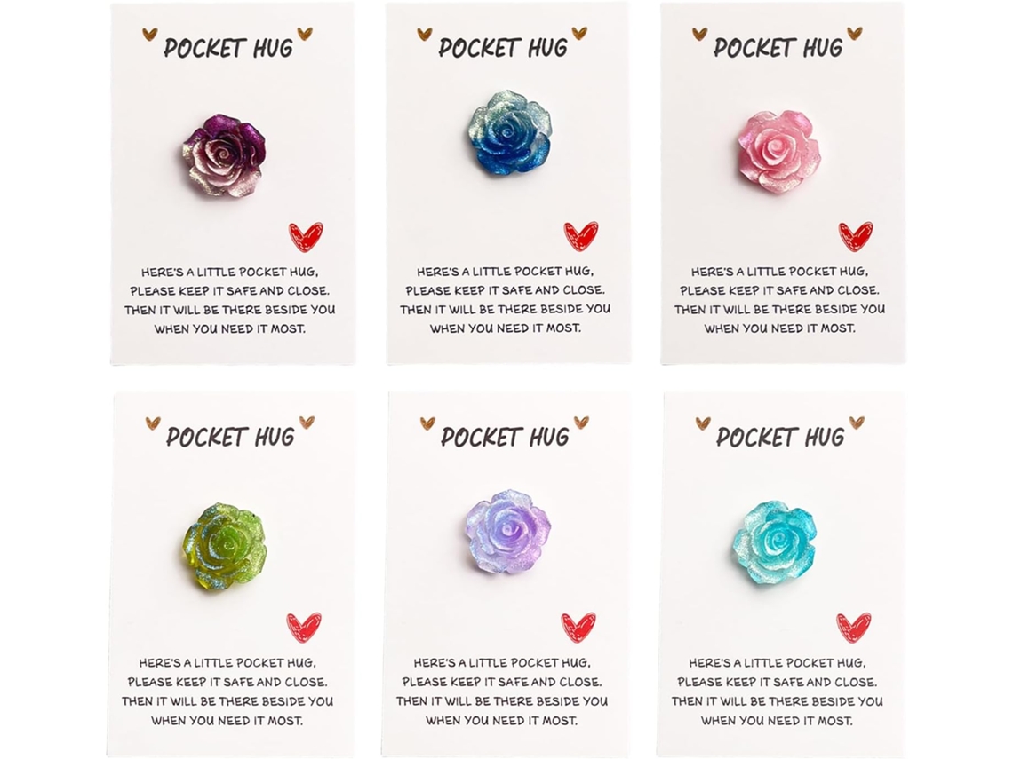 Abraços De Bolso Para Amigos, Cartão De Amor Com Flores Para O Seu Bolso, Presente Romântico, 6 Unidades, Vayotoy