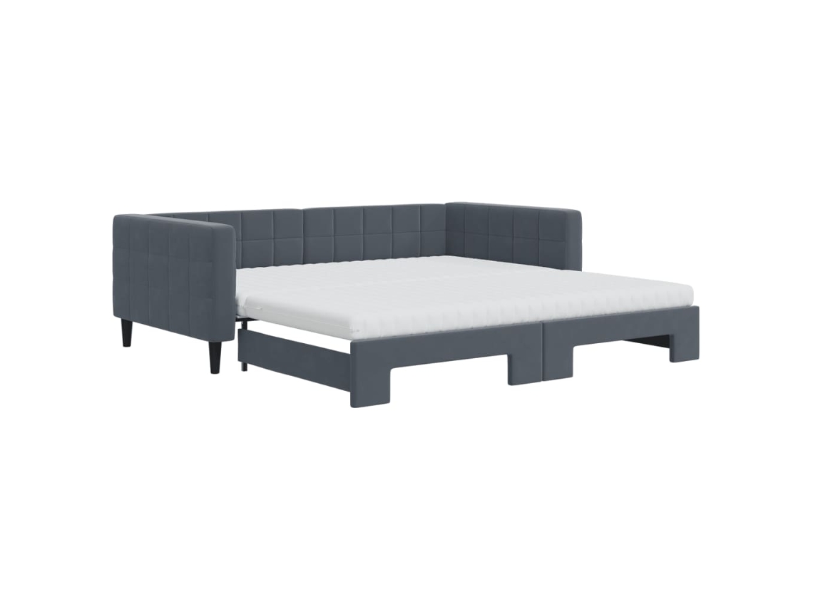 Daybed With Trundle, Daybeds With Trundles Vidaxl Cinzeto Veludo (100 X 200 Cm)