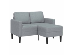 Vidaxl Sofá 2 Lugares Com Chaise Em L 125 Cm Tecido Cinzento-claro