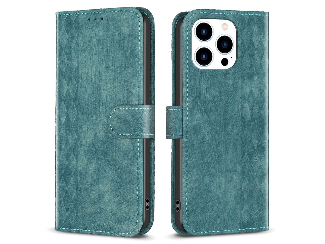 Capa Para Iphone 15 Pro Max Pele Sintética Verde