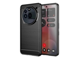 Capa Para Celular For Nothing Phone 3a Pro Em Tpu Com Textura Escovada De Fibra De Carbono