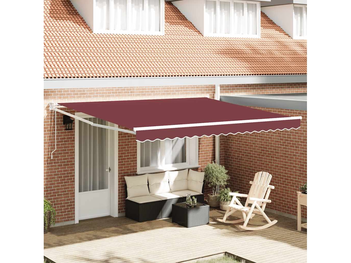 Vidaxl Toldo Retrátil Automático 400x300 Cm Bordô