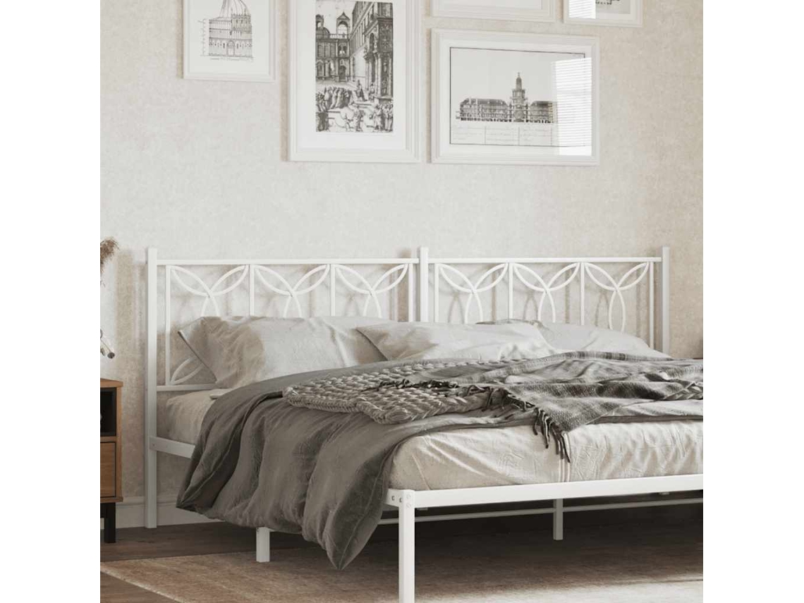 Vidaxl Cabeceira De Substituição 193 Cm Metal Branco