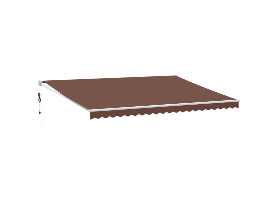 Toldo Retrátil Vidaxl Castanho Alumínio (500x300 Cm)