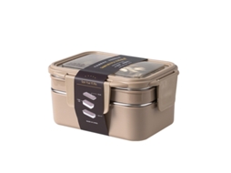 Lancheira Térmica De Camada Dupla, Caixa Bento Em Aço Inoxidável, Caqui Tommy01 BEHAPPY