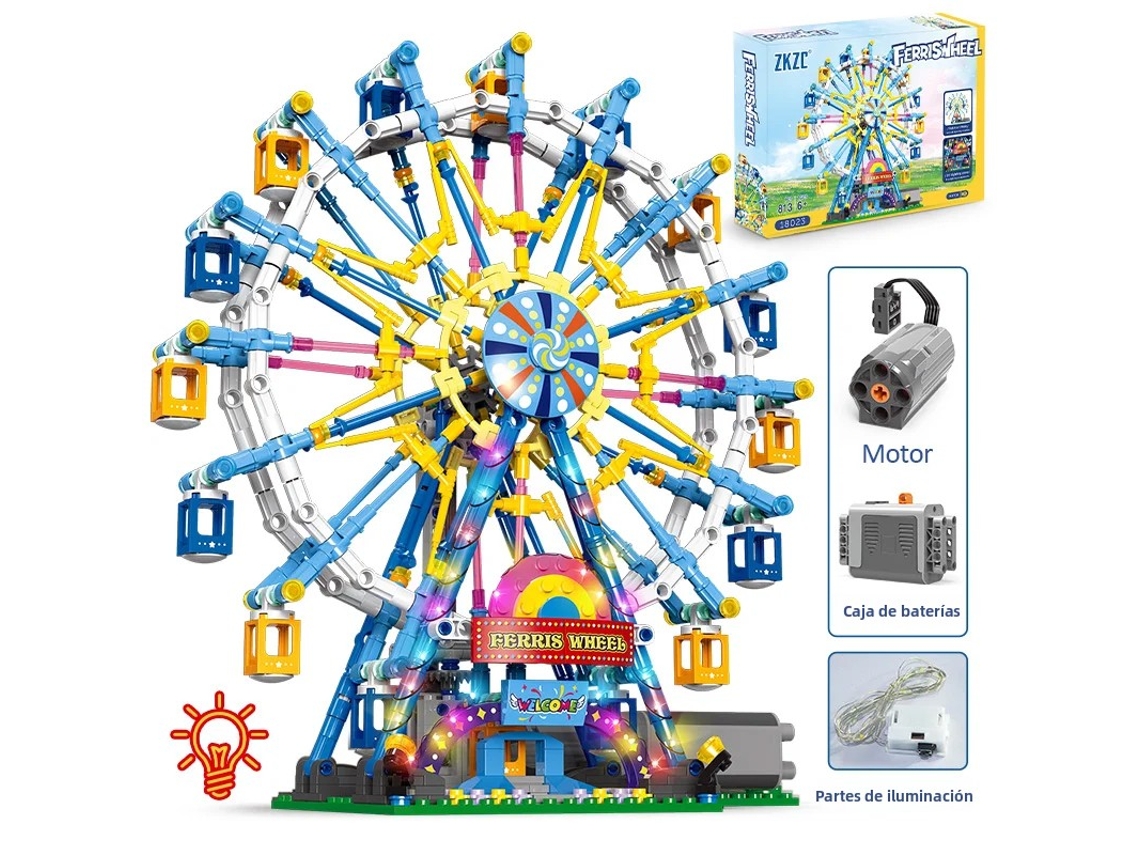 Brinquedo Roda gigante Elétrica Iluminada City Friends Moc, Material Abs MDUG (azul)