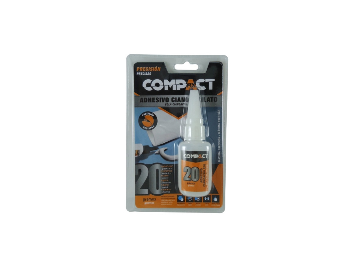 Cola Cianoacrilato Compact Fix Precisão 20g