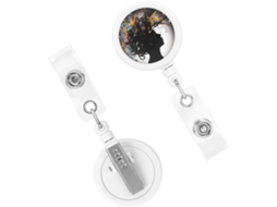 Suporte retrátil resistente para Crachá, com identificação do músico. Bobinas para Crachá, suporte para Crachá com foto do músico.