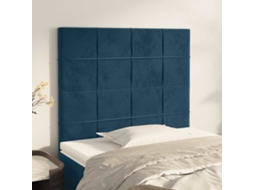 Vidaxl Cabeceira Azul Escuro 90x5x118/128 Cm Veludo