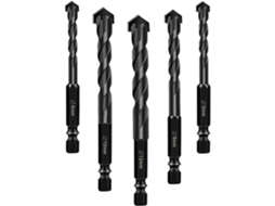 Conjunto De 5 Brocas Liga Metálica Yg6x Para Azulejo, Mármore, Vidro E Metal, Tamanhos 6, 8, 10 12 Mm Manuais