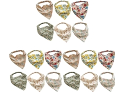 Conjunto De 18 Peças De Lenços Elásticos Florais Para Cabeça, Estilo Turbante Vintage, Com Formato Triangular
