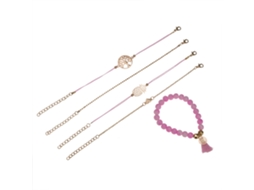 Pulseira De Corrente Liga Charm Conjunto Moda Feminina