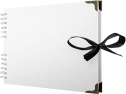 Álbum de fotos Lurelia Scrapbook, 21x21 cm, 60 páginas, Fecho Com Fita, Scrapbook, Cor Branco