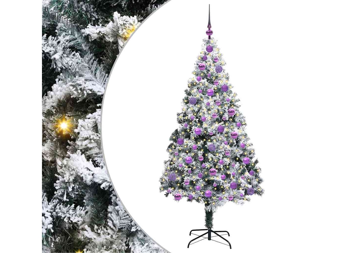 Conjunto 1 Árvore De Natal Artificial Vidaxl Branco Pvc (180 Cm)