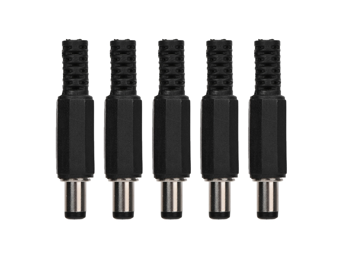 Aetheria 5pcs Conector Dc Plug Macho 2.1mm X 5.5mm Conector Coaxial Adaptador
