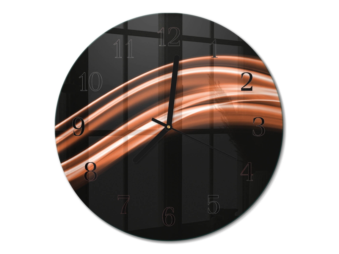 Relógio De Parede De Vidro Linhasabstratas Espelharte (30 Cm)