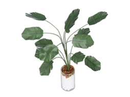 Walshlxq planta de Muñecas 1:12 Bonsái de Plátano Simulado Hoja Viva Decoración Miniatura Verde