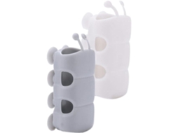 Suporte para Chuveiro sem Furos, Plástico Branco, 10 Peças com Ventosa, Resistente à Água