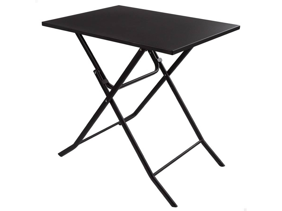 Mesa de Jardim AKTIVE (Preto - Aço - 70x50x70 cm)