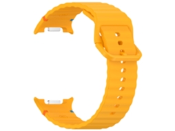 Pulseira Czhhmart Para Samsung Galaxy Watch 8 40/44mm/watch 8 Classic, Silicone Com Textura Ondulada Substituta Amarelo