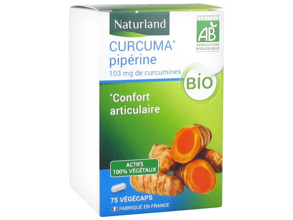 Piperina de Cúrcuma Bio 75 Végécaps NATURLAND