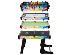 Mesa Dobrável 4 Em 1 Para Pebolim, Bilhar, Air Hockey E Pingue-pongue, Feita De Mdf E Plástico.