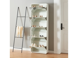 Sapateira Aure com 5 portas com dobradiças 180x63x24 cm - Branco [EN.CASA]